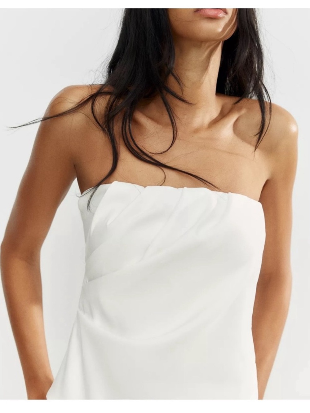 Strapless White Women's Shirt